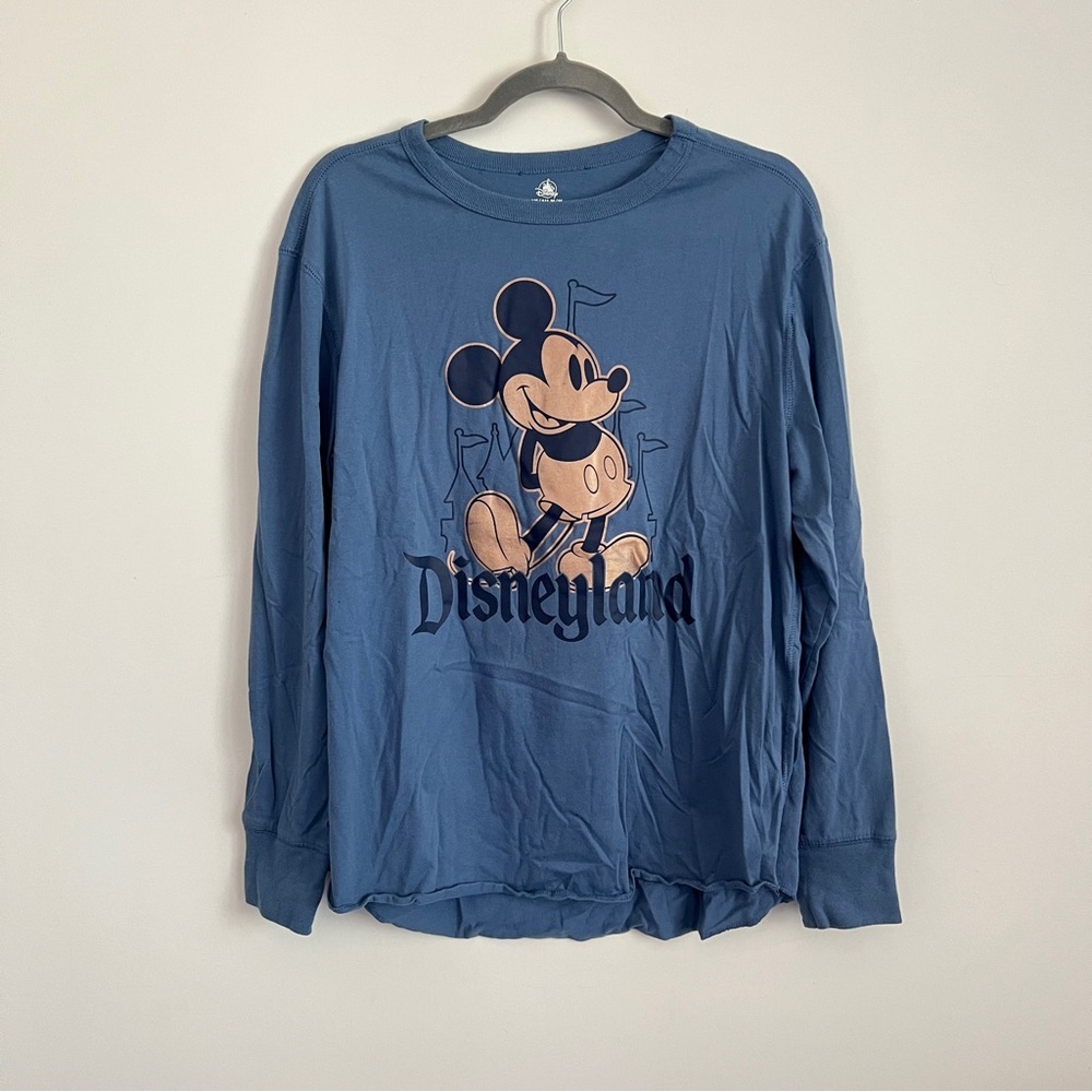Disneyland 50th Anniversary Mickey Mouse Long Sleeve Graphic Tee Blue Size M